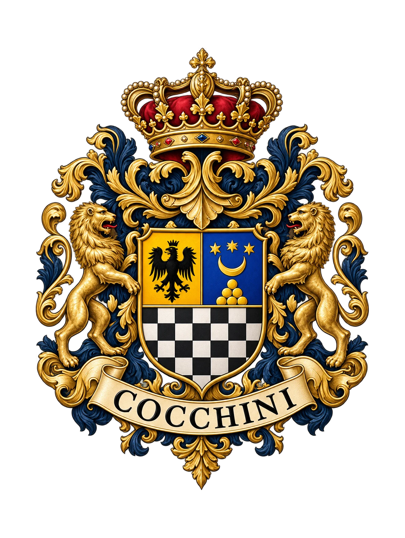 The full Cocchini coat of arms