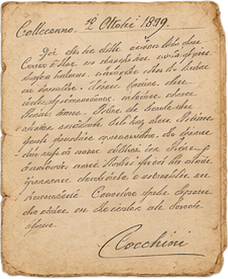 Handwritten letter sent from Collecorvino in 1889